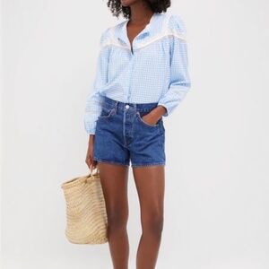 NWT - Tuckernuck - The Shirt by Rochelle Behrens - Blue and White - Size Small